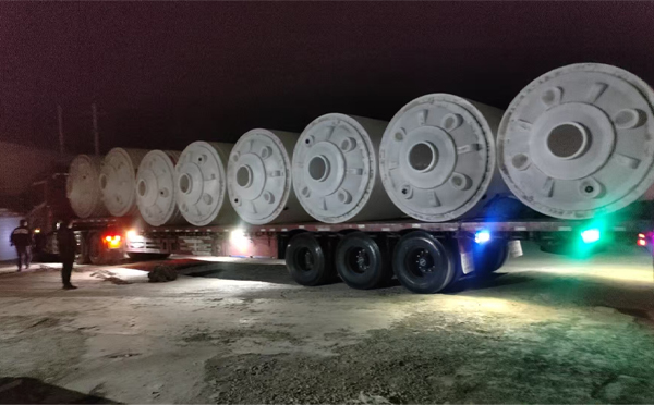 红古锥底桶交付现场